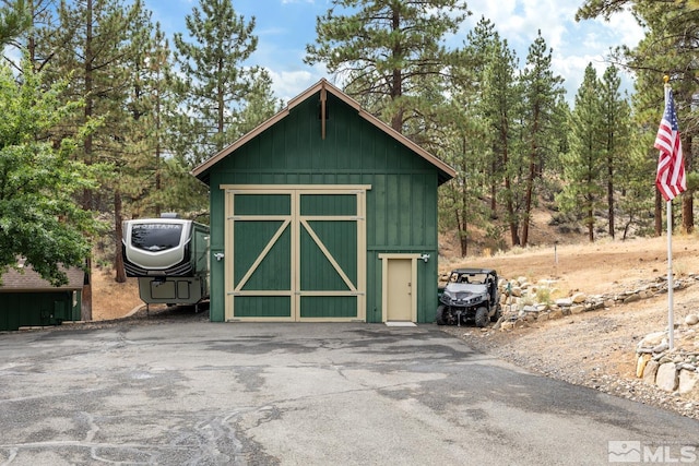 view of garage