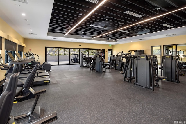 workout area featuring plenty of natural light