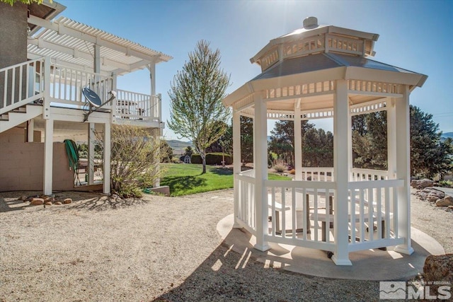 view of community featuring a gazebo