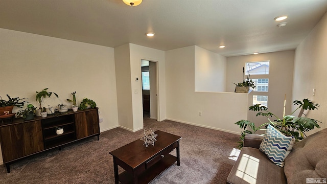 living room featuring carpet floors