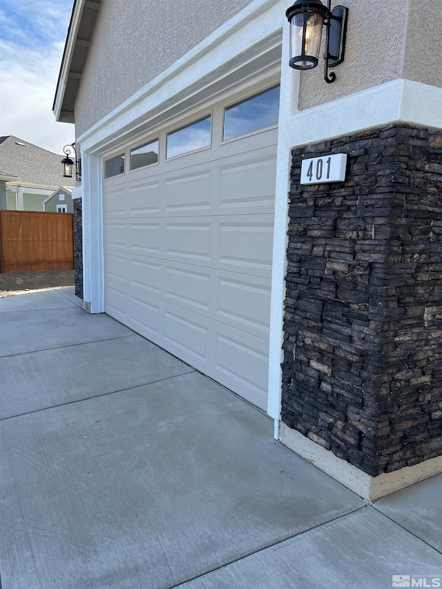 view of garage