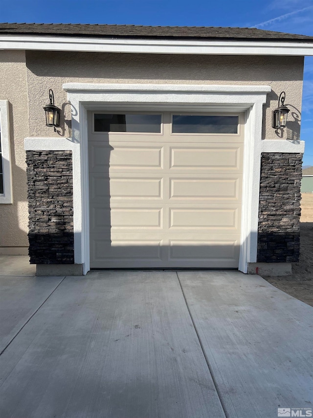 view of garage