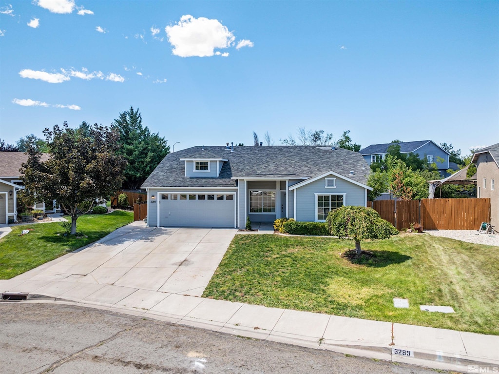 view of front of property with a front lawn