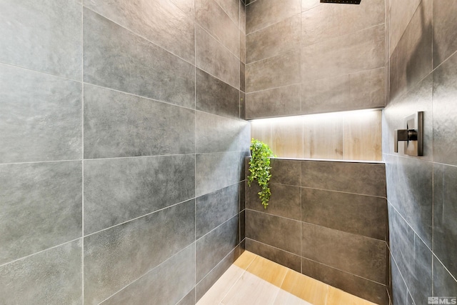 details with tiled shower