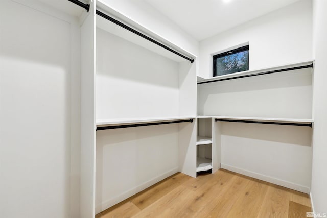 spacious closet with wood finished floors