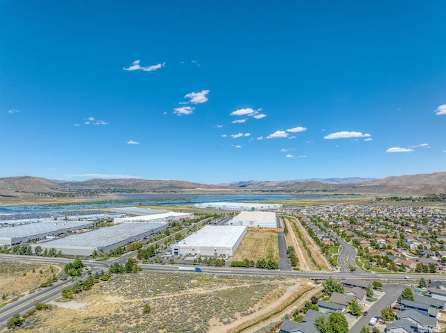 bird's eye view with a mountain view