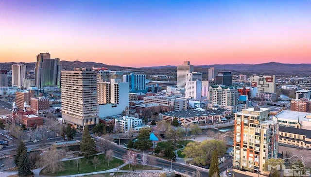 property's view of city featuring a mountain view