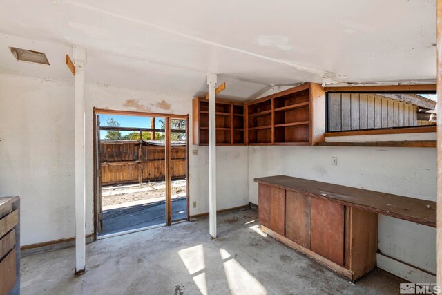 interior space featuring vaulted ceiling