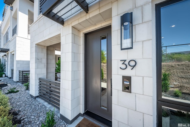 view of doorway to property