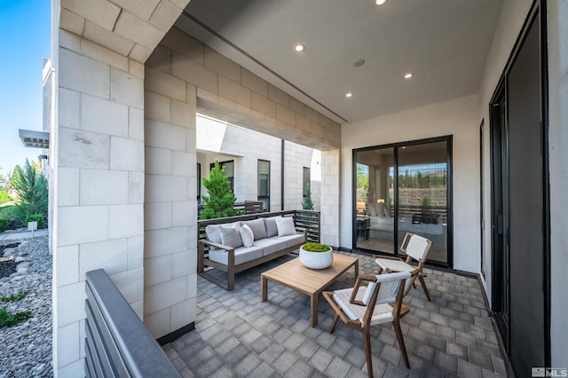 view of patio featuring an outdoor hangout area