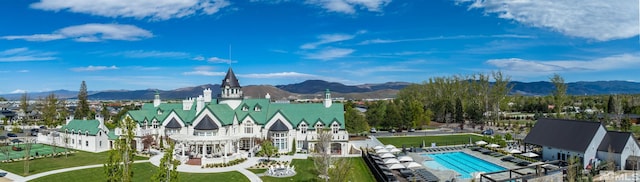 aerial view featuring a mountain view