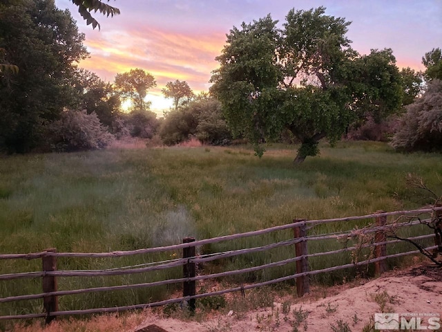 view of yard at dusk