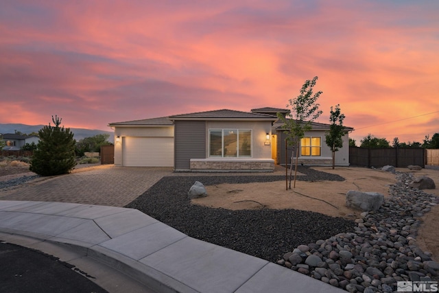 view of front of home featuring a garage