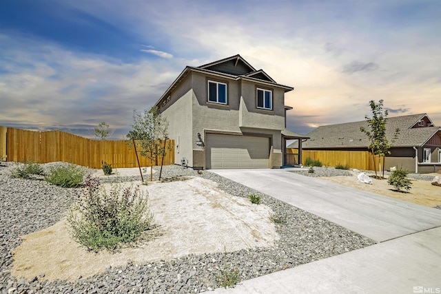 view of property featuring a garage