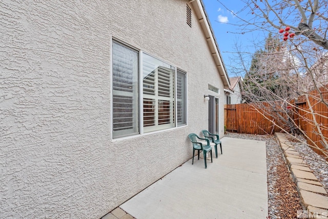 view of patio featuring a fenced backyard