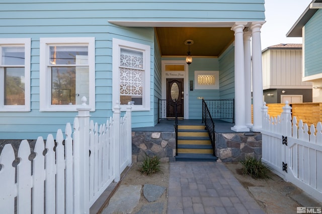 property entrance with a porch