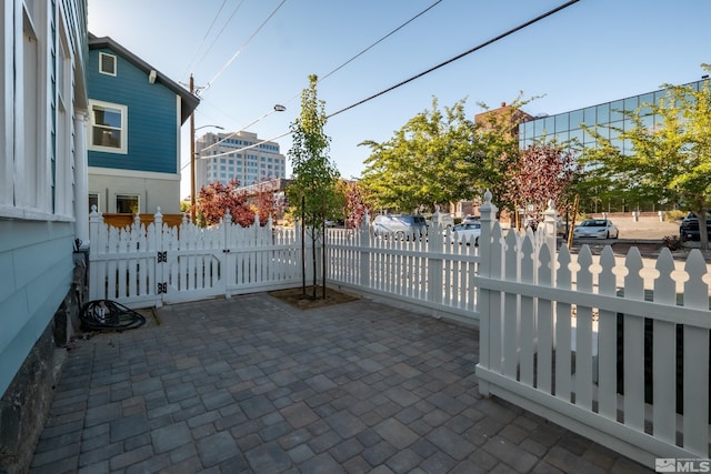 view of patio featuring fence private yard