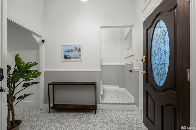 entryway with baseboards