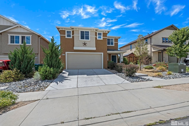 view of front property with a garage