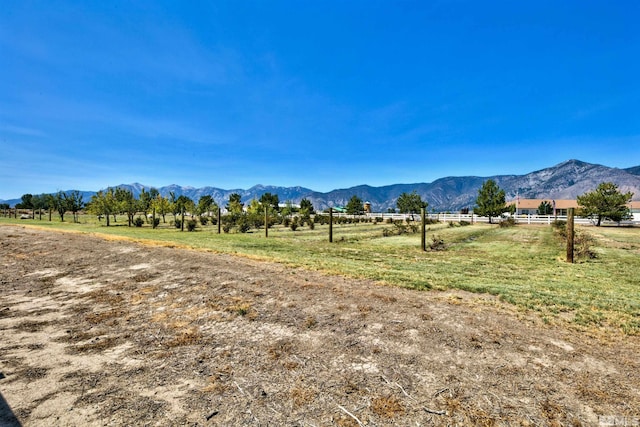 view of mountain feature featuring a rural view