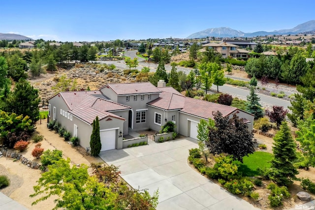 bird's eye view featuring a mountain view