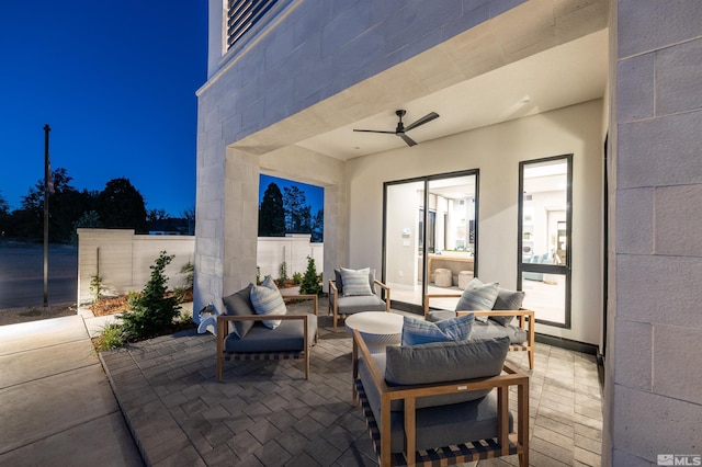 view of patio featuring an outdoor hangout area