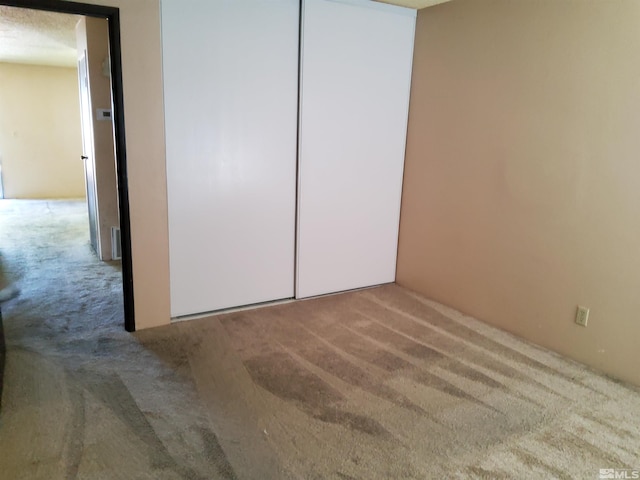 interior space with a closet and carpet floors