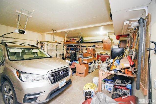 garage featuring a garage door opener