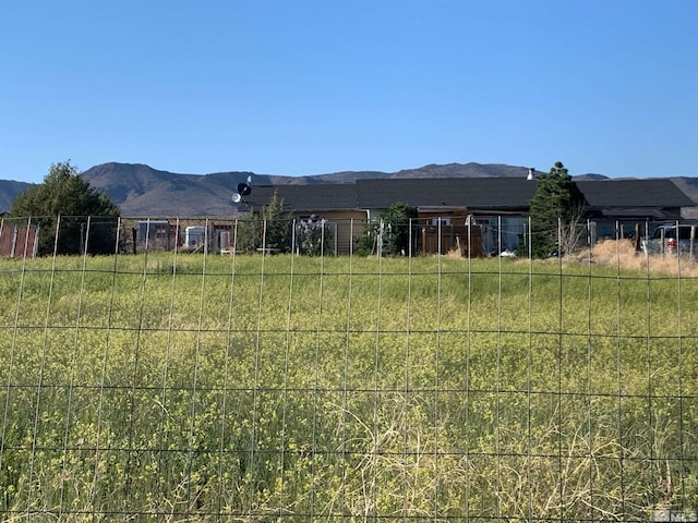 view of yard with a mountain view