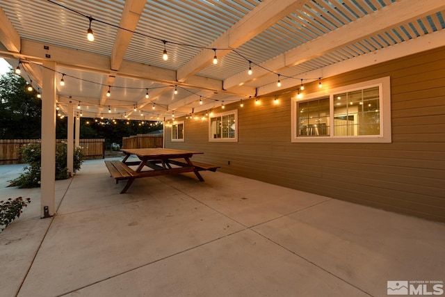 view of patio featuring a pergola