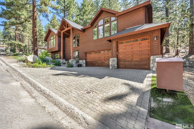 view of front of home featuring a garage