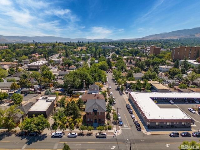 bird's eye view with a mountain view