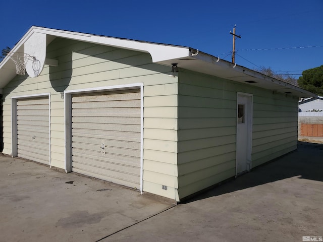 view of garage