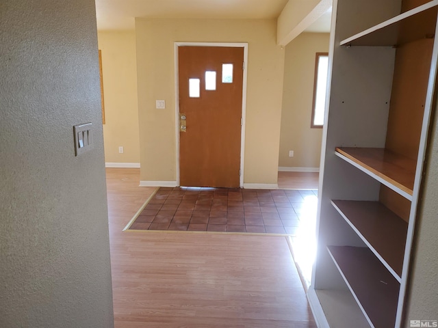 entrance foyer featuring light wood-type flooring