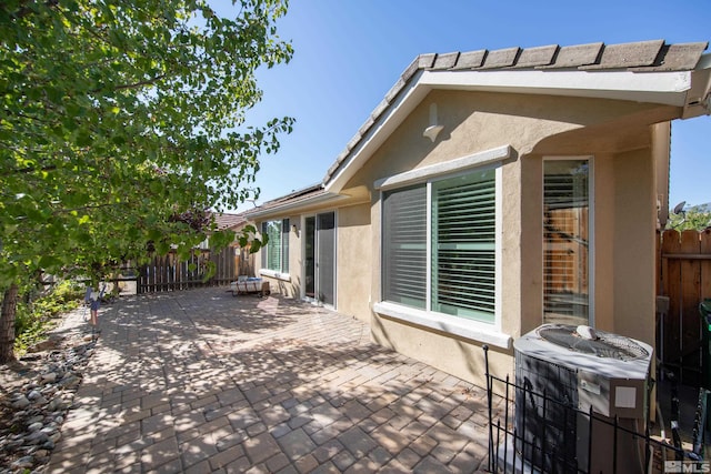 view of patio featuring central AC