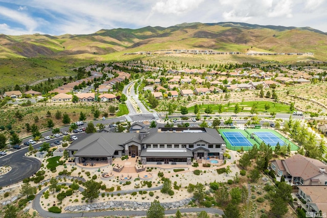 bird's eye view featuring a mountain view