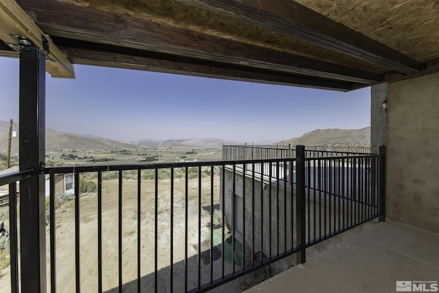 balcony with a mountain view