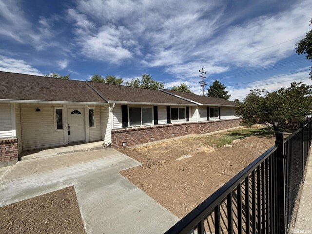 view of single story home