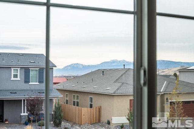 exterior space with a mountain view