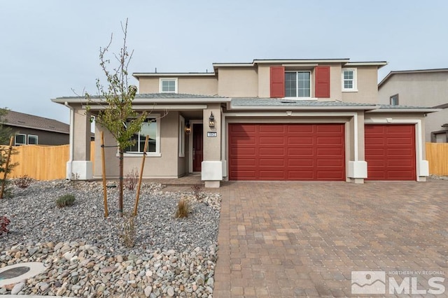 view of front of house with a garage