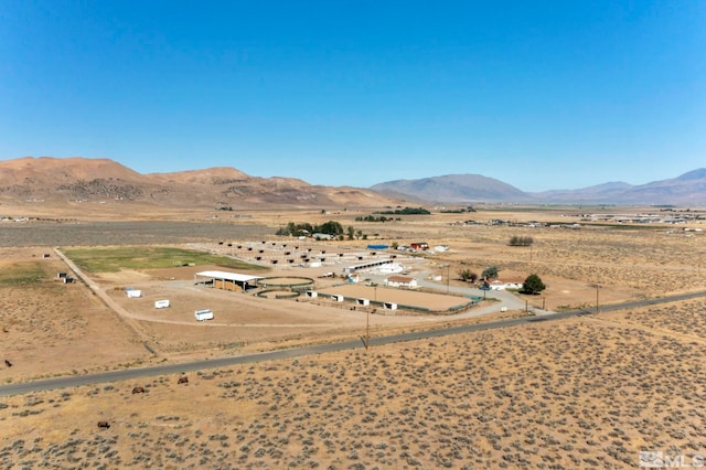 view of mountain feature with a rural view