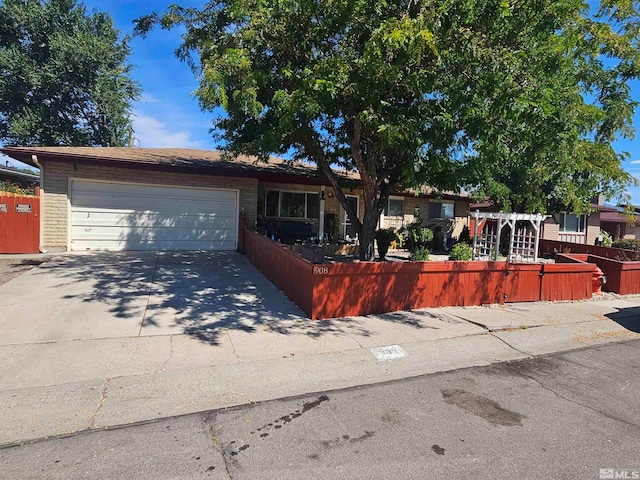 single story home featuring a garage