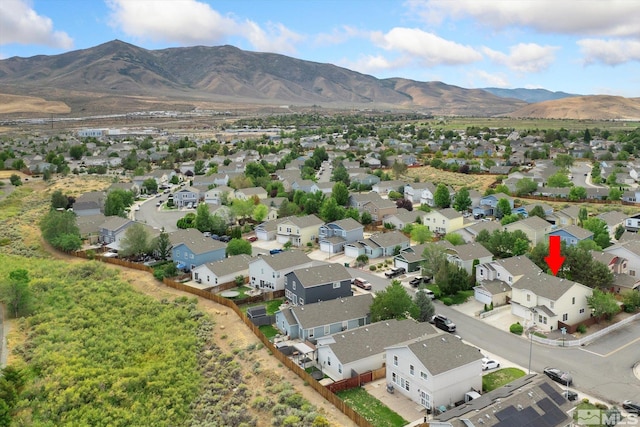 aerial view featuring a mountain view