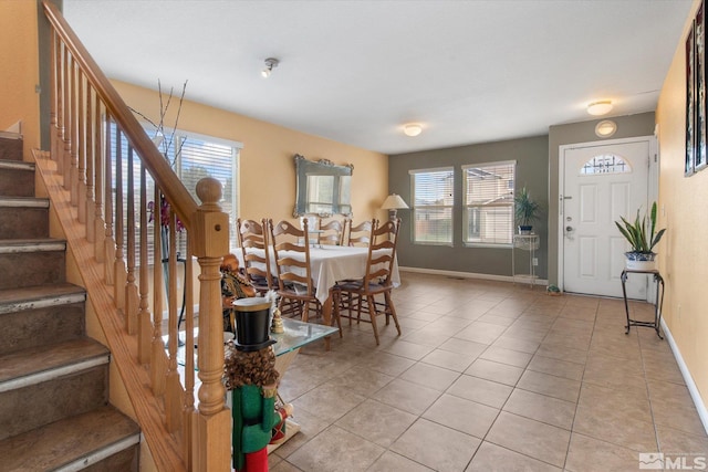 view of tiled foyer entrance