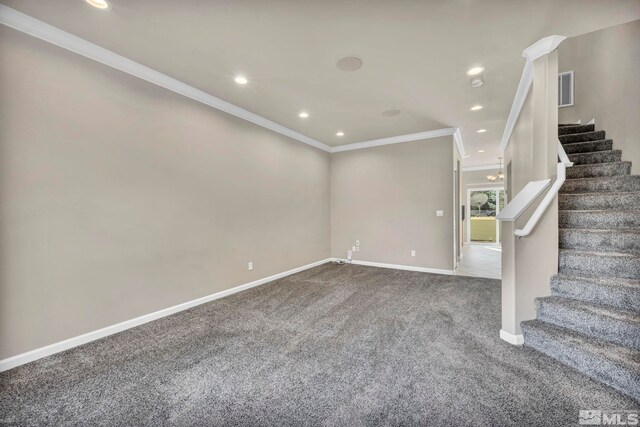 interior space with crown molding