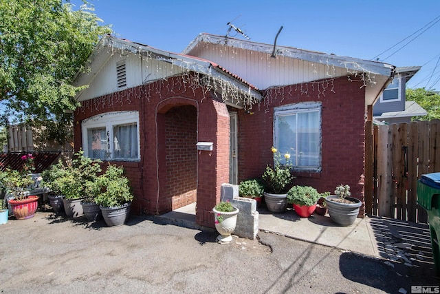 view of front of home with a patio