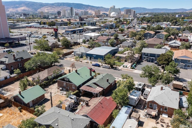 aerial view with a mountain view