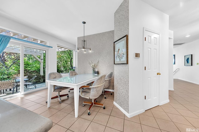 view of tiled dining area