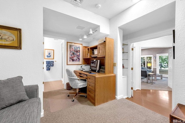 office featuring light hardwood / wood-style flooring