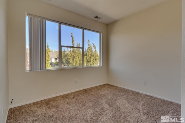 view of carpeted spare room